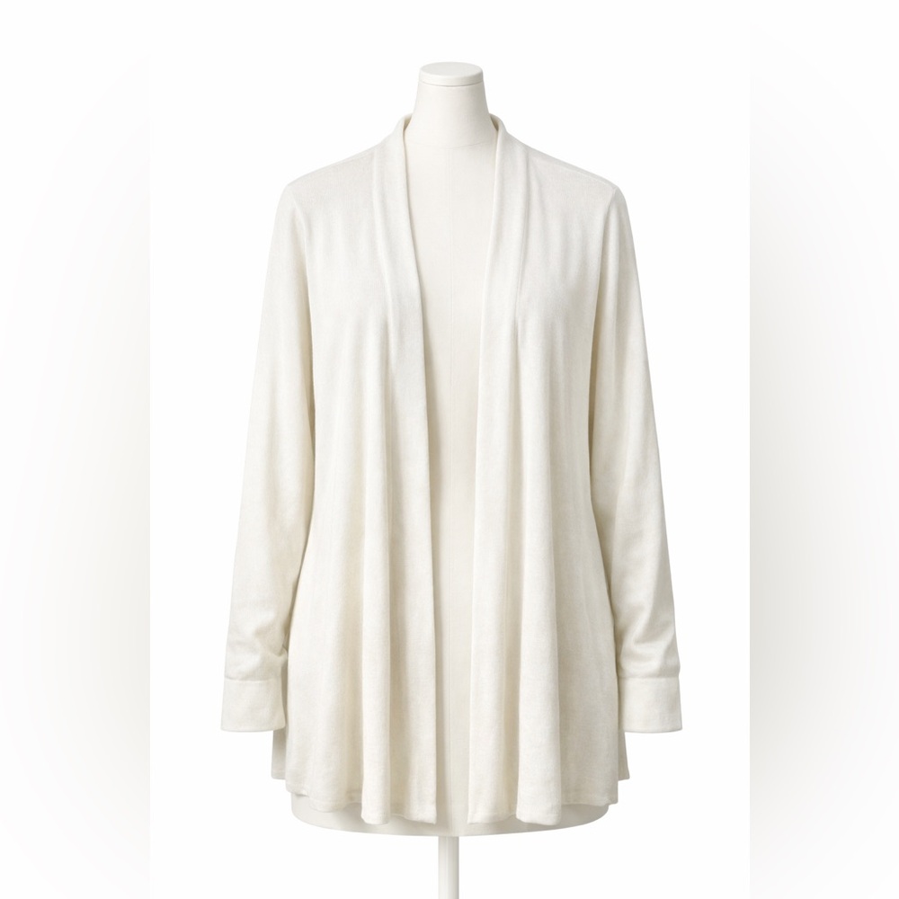 Eileen Fisher Cream Knit Cardigan XL organic linen cotton